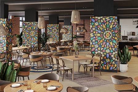 Крупноформатный керамогранит с геометрией зеллидж